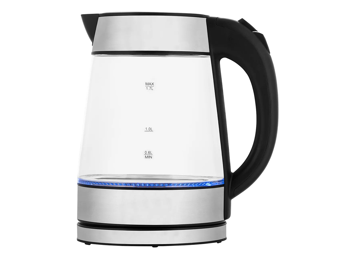 KitchenBrothers Glazen Waterkoker 1.7L - RVS