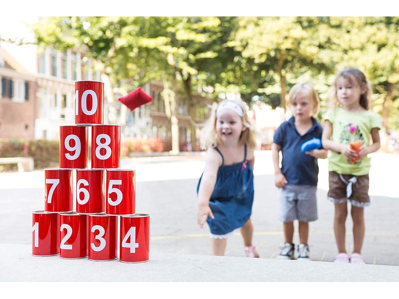 BS Toys Wurfspiel Büchsenwerfen rot mit Zahlen Mit 3 Wurfsäcken