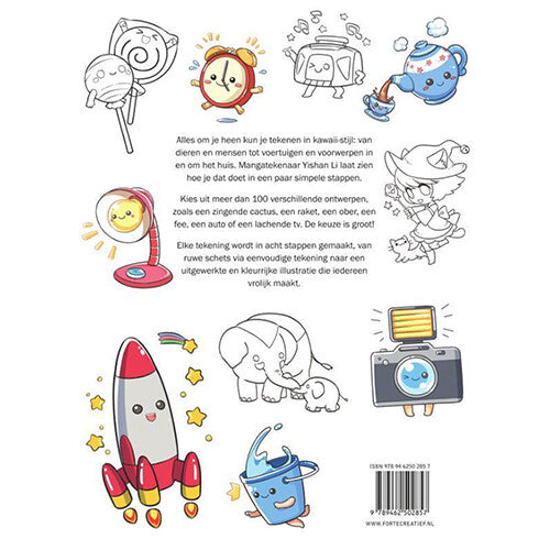 Uitgeverij forte creatief kawaii tekenen stap voor stap