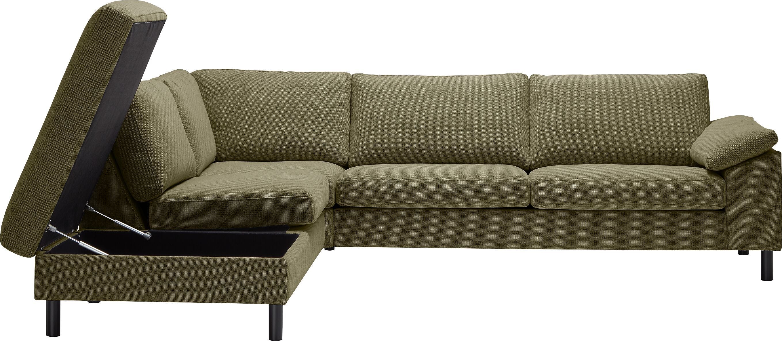 DIENER Ecksofa - Grün / B: 277.0 cm x T: 225.0 cm x H: 81.0 cm