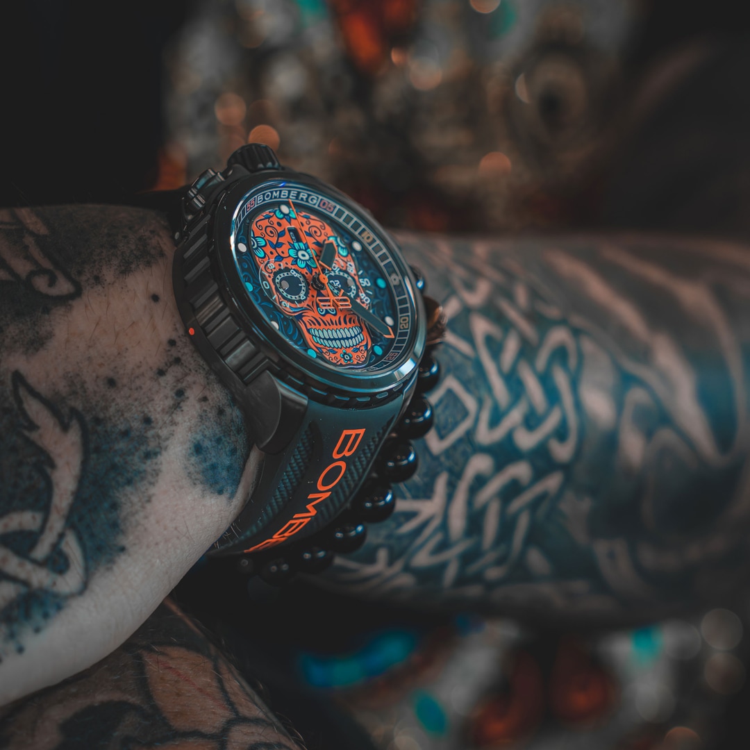 Bomberg Bolt-68 Heritage Sugar Skull Green Golden