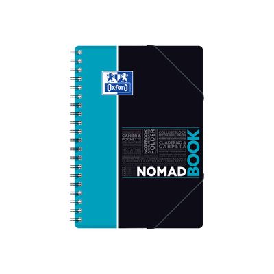 Oxford Etudiants - Cahier Nomadbook B5 (19 x 25 cm) avec pochettes 3 rabats - 160 pages - petits carreaux (5x5 mm) - double spirale - disponible dans différentes couleurs