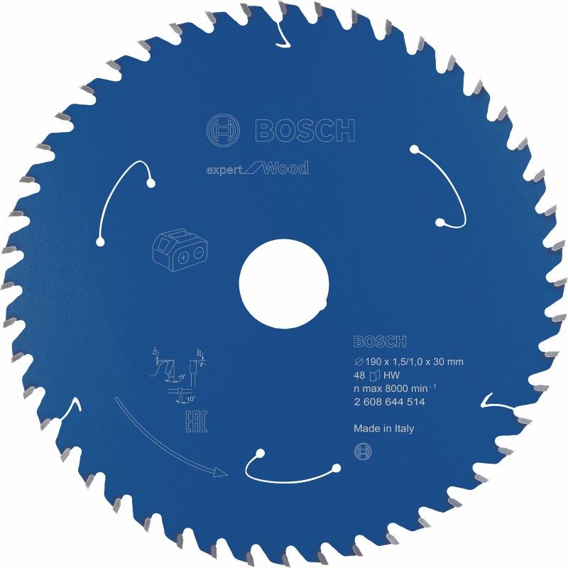 Bosch 2608644514 Cirkelzaagblad ACCU Expert for Wood 190x30x1.5/1x48T (1 stuks)