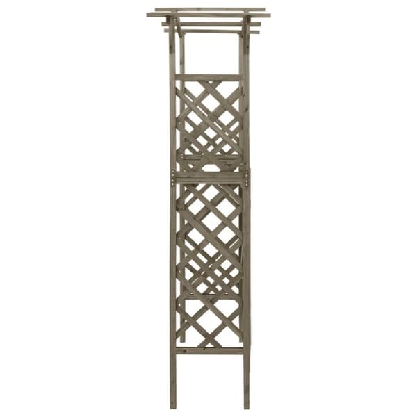 vidaXL Pergola med port 116x40x204 cm heltre gran grå