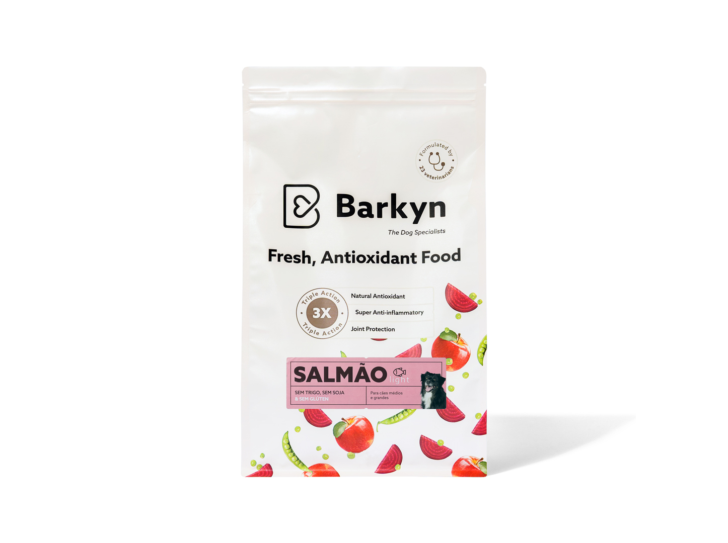 RAÇÃO PARA CÃO NATURAL BARKYN LOW GRAIN LIGHT SALMÃO 3KG