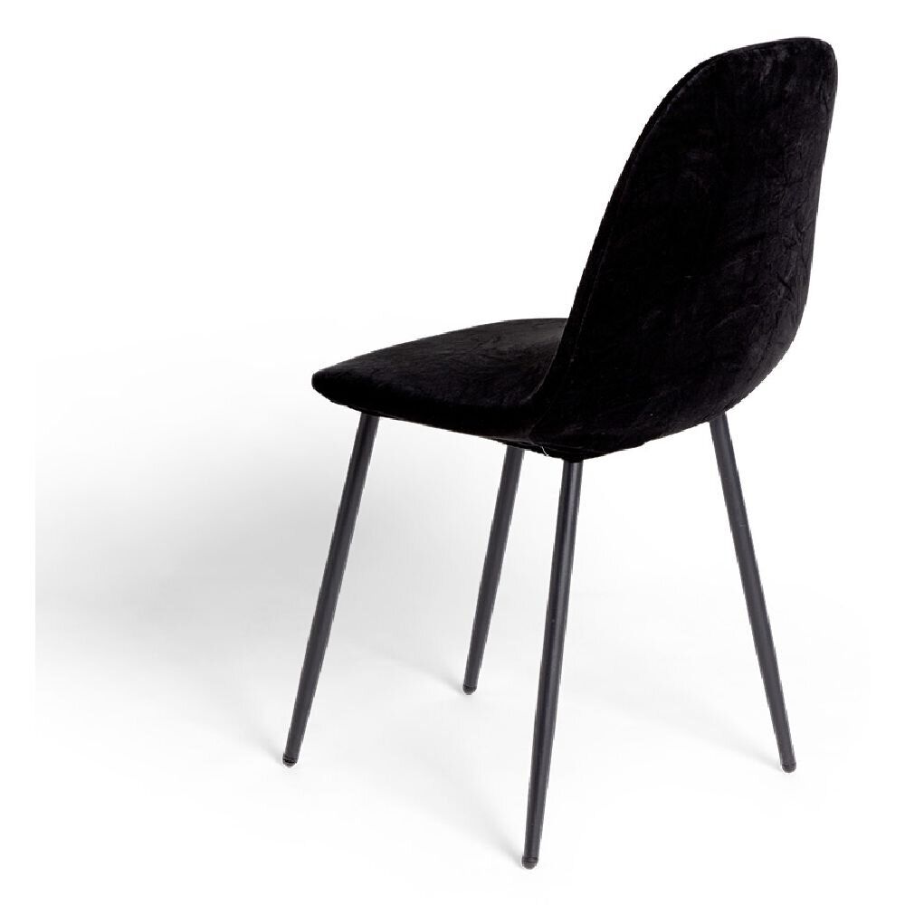 Housse de chaise velours extensible noir L45xP40xH45cm