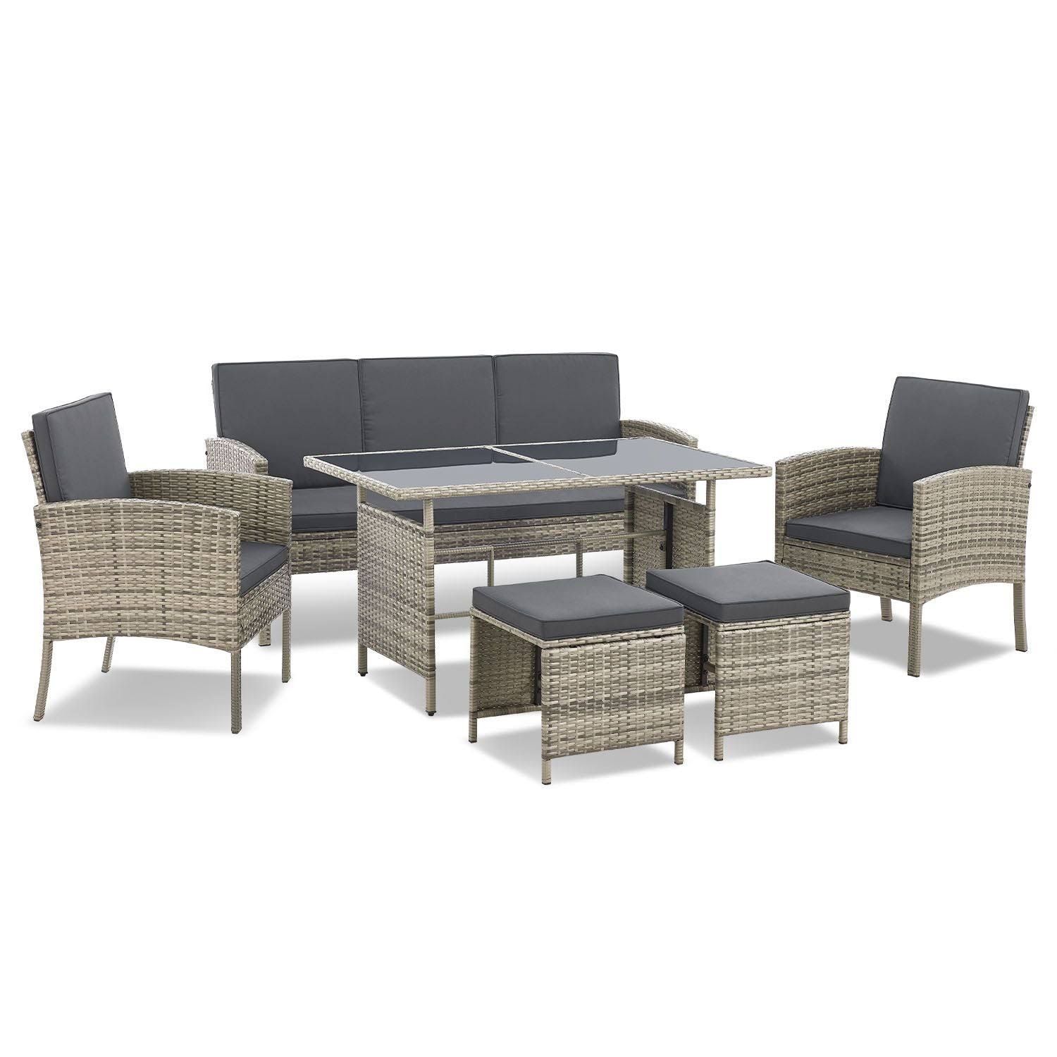 Juskys Polyrattan Sitzgruppe Turin