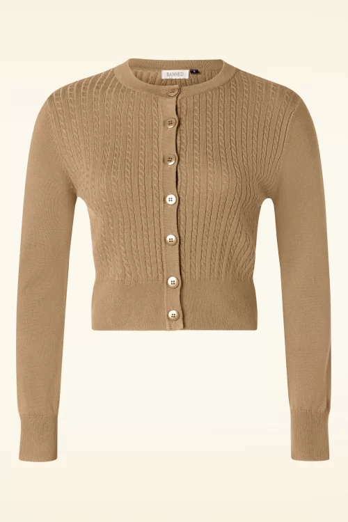 Banned Retro Sylvia cardigan in biscuit