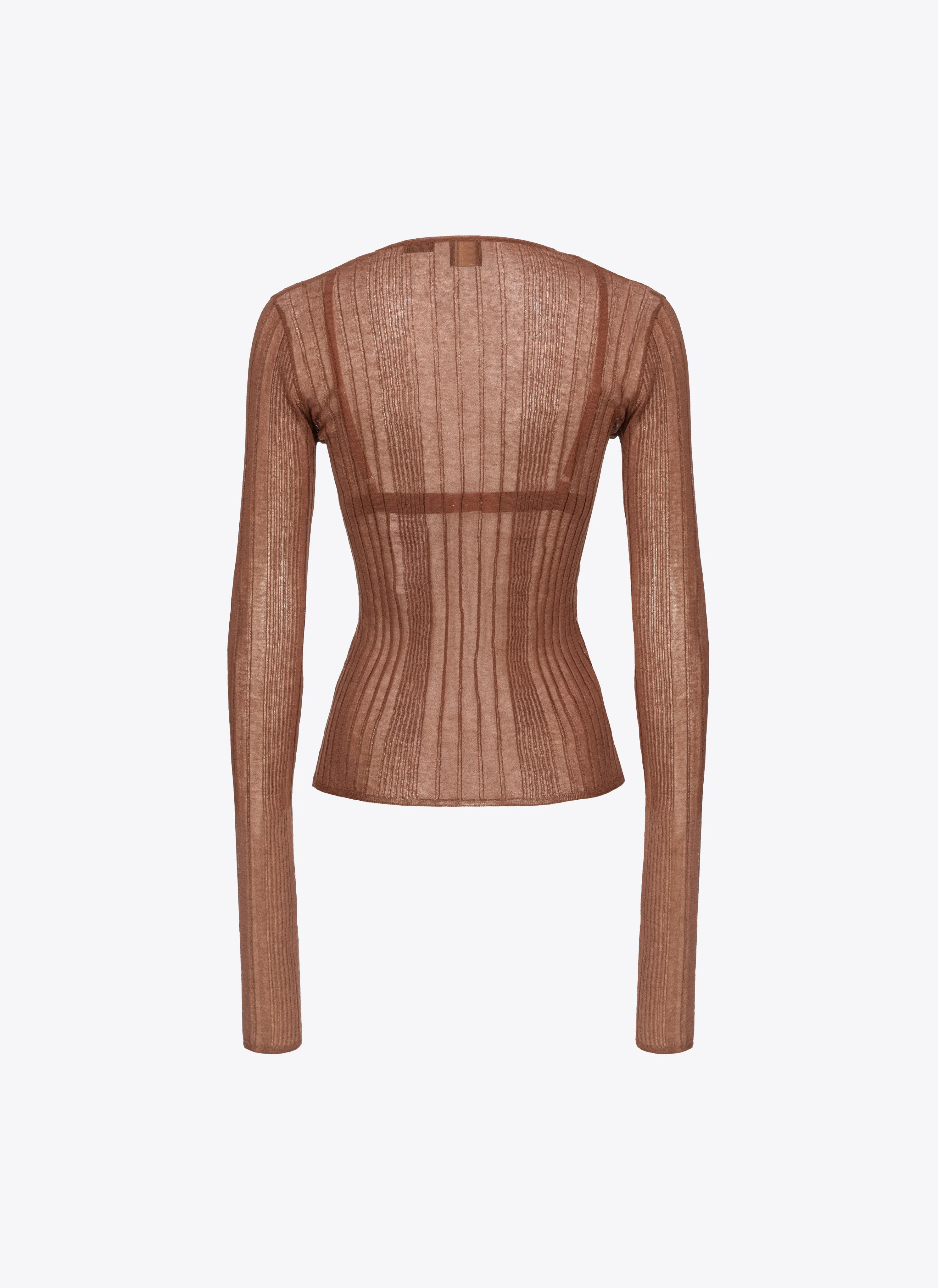 Pull semi-transparent côtelé | Multicolore