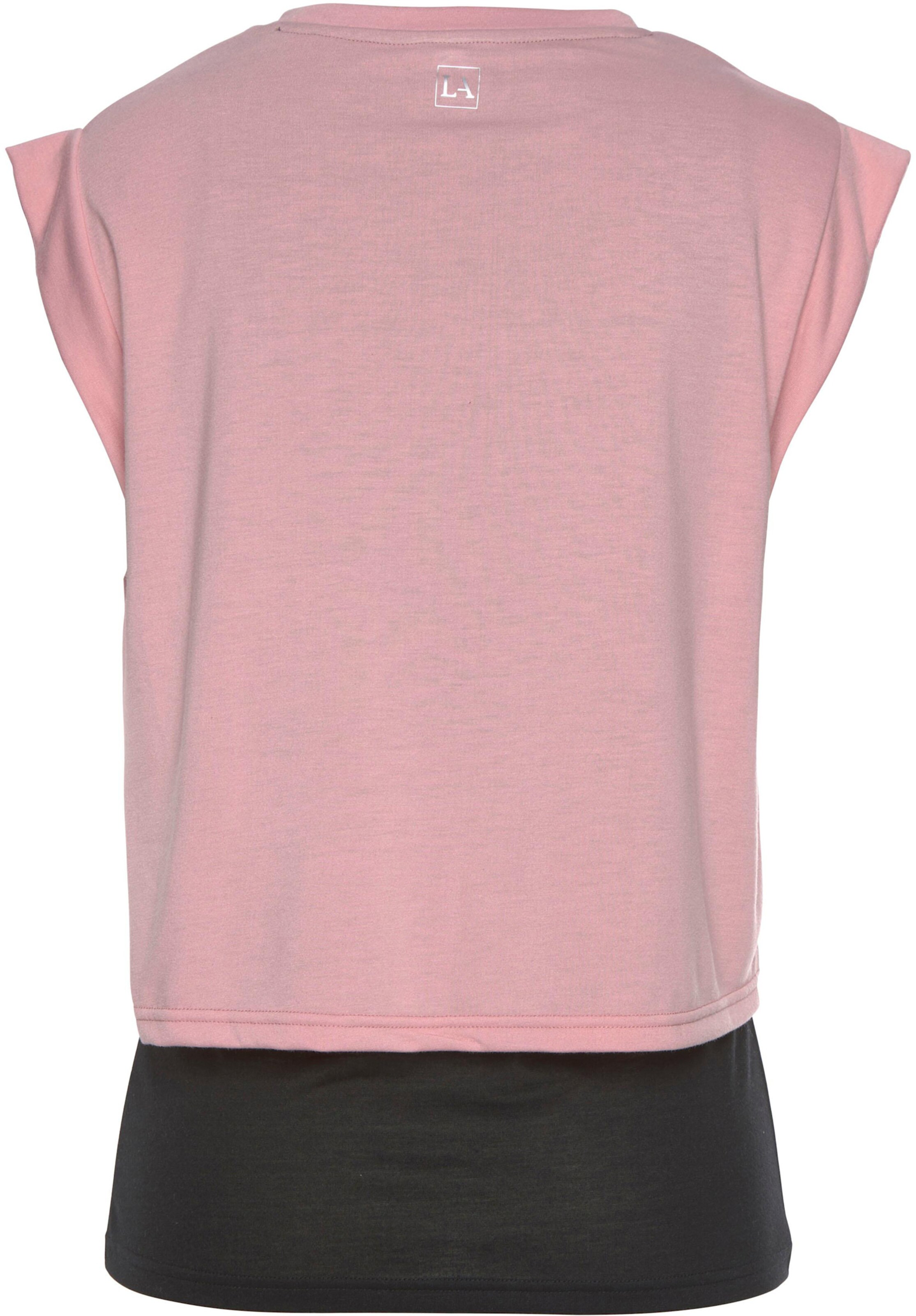 LASCANA ACTIVE 2-in-1-Shirt in rosa-schwarz