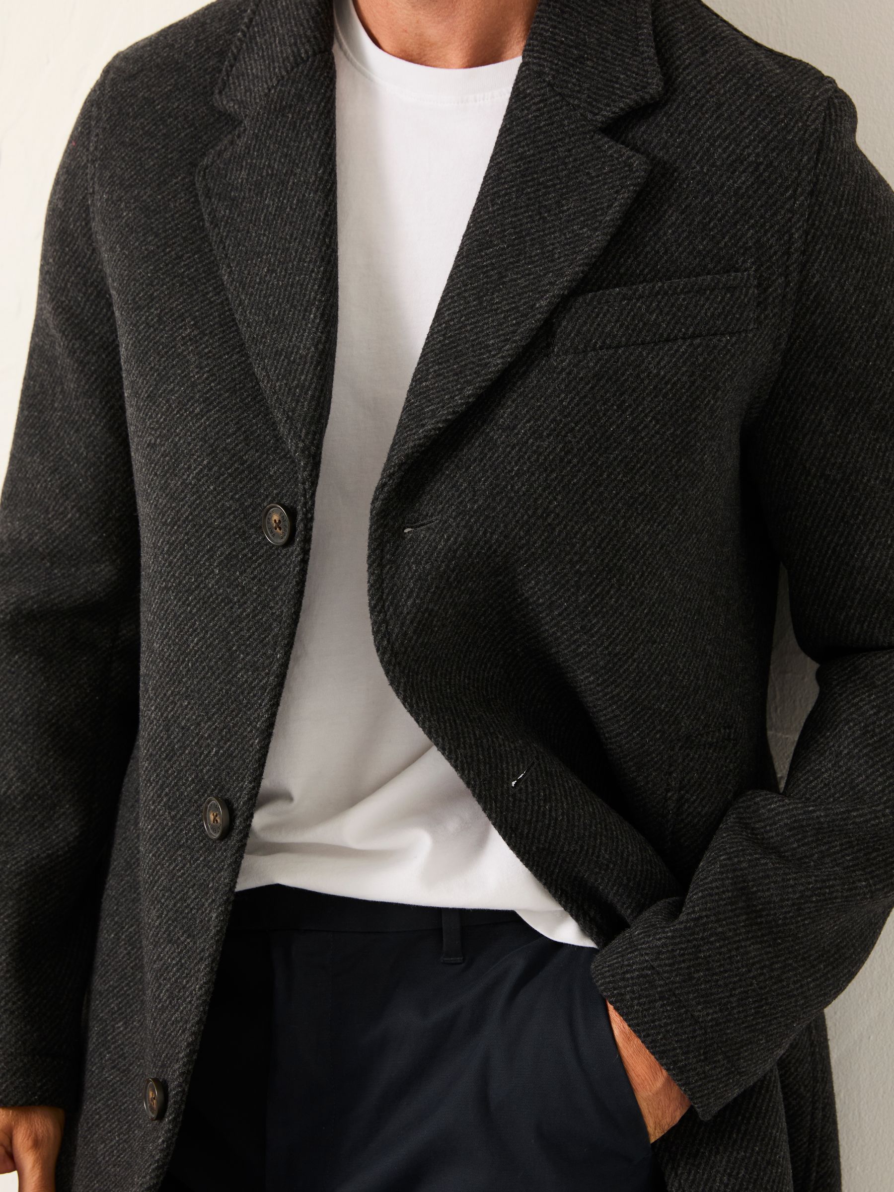 FatFace Single Breasted Wool Mix Topcoat