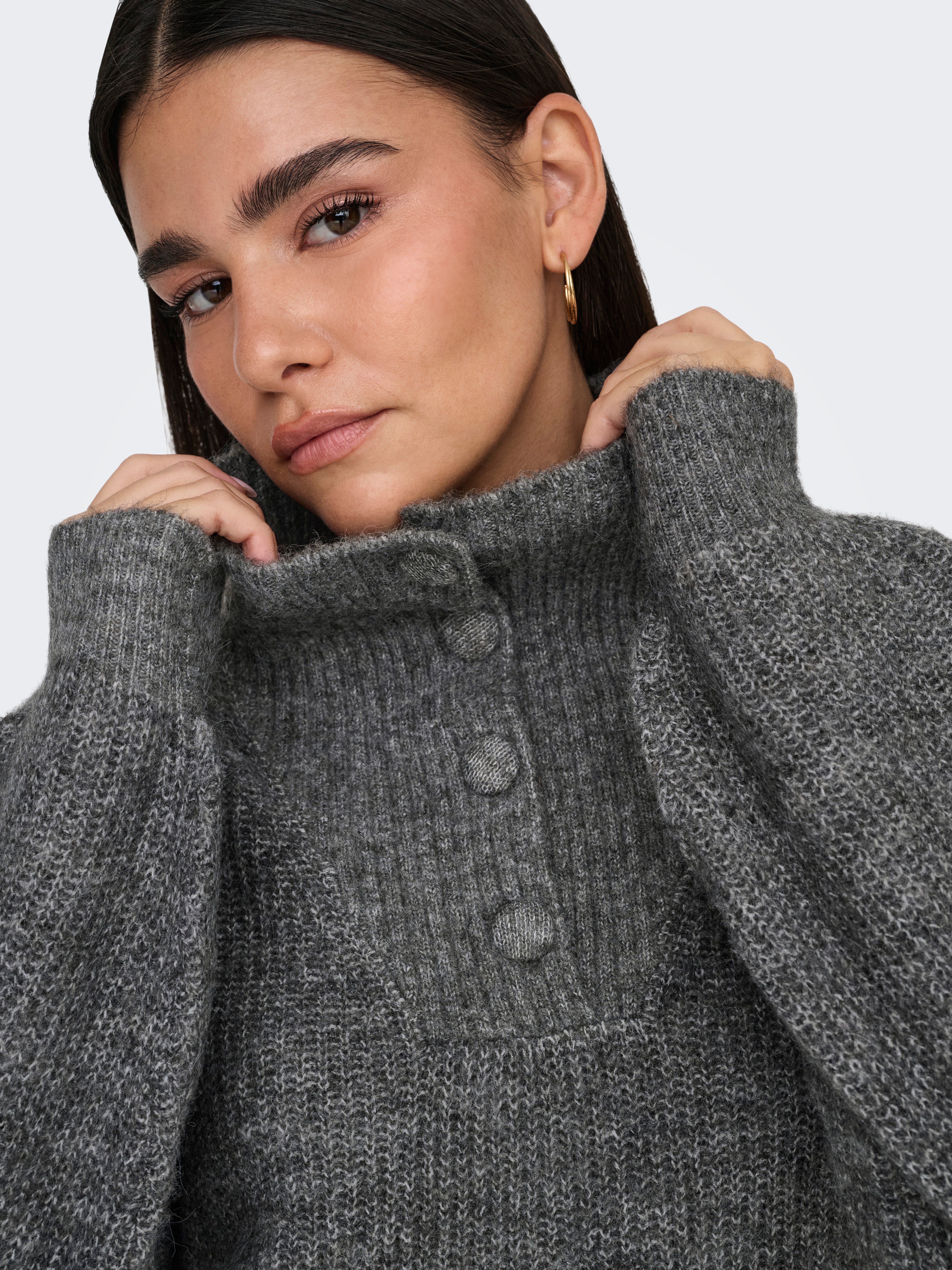 JDYINGEBORG Strickpullover Dark Grey Melange