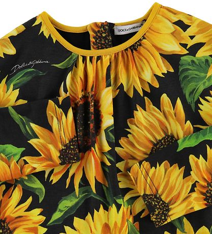 Dolce & Gabbana Kleid - Sonnenblume - Schwarz/Gelb