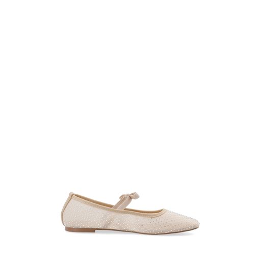 Bianco Fall Rhinestone Bow Ballerinasko, Nude, 40