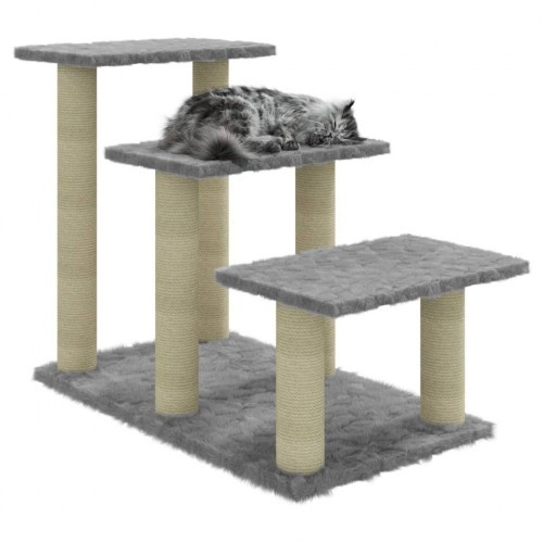 arranhador para gatos em formato de escada cinza claro vidaxl