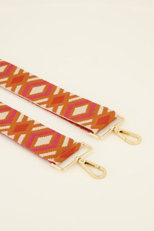 Multikleur bag strap met aztec print