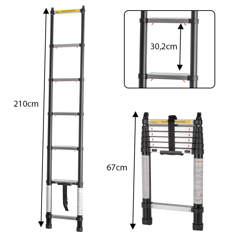Echelle Alu téléscopique 2M10 LADDY ALCOVE BRUNNER