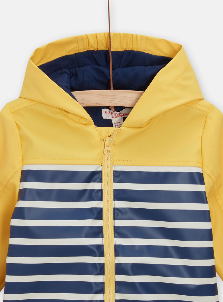 Imperméable jaune à rayures marines pour bébé garçon