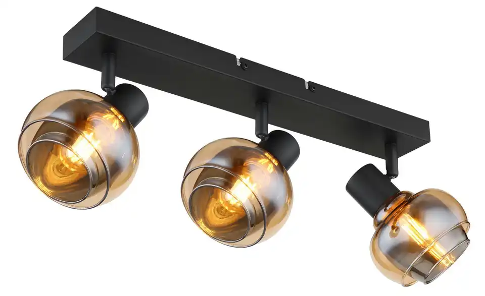 Strahler 3-flammig 41 cm Schwarz, Orange
