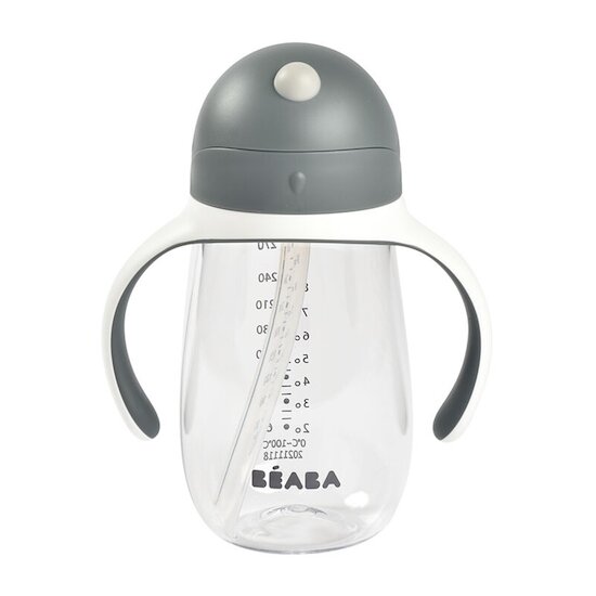 Tasse avec paille   Gris Minéral        300 ml   de               Béaba