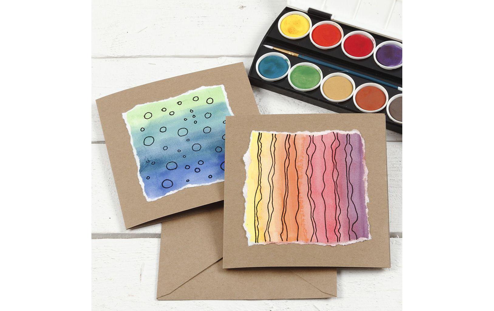 Blankokarte 15 x 15 cm 50 Set, BeigeKarten, 220 g/m²