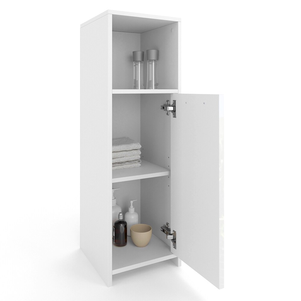 Vicco Badschrank Kiko Midischrank Badezimmerschrank Badmöbel Bad Weiß Hochglanz