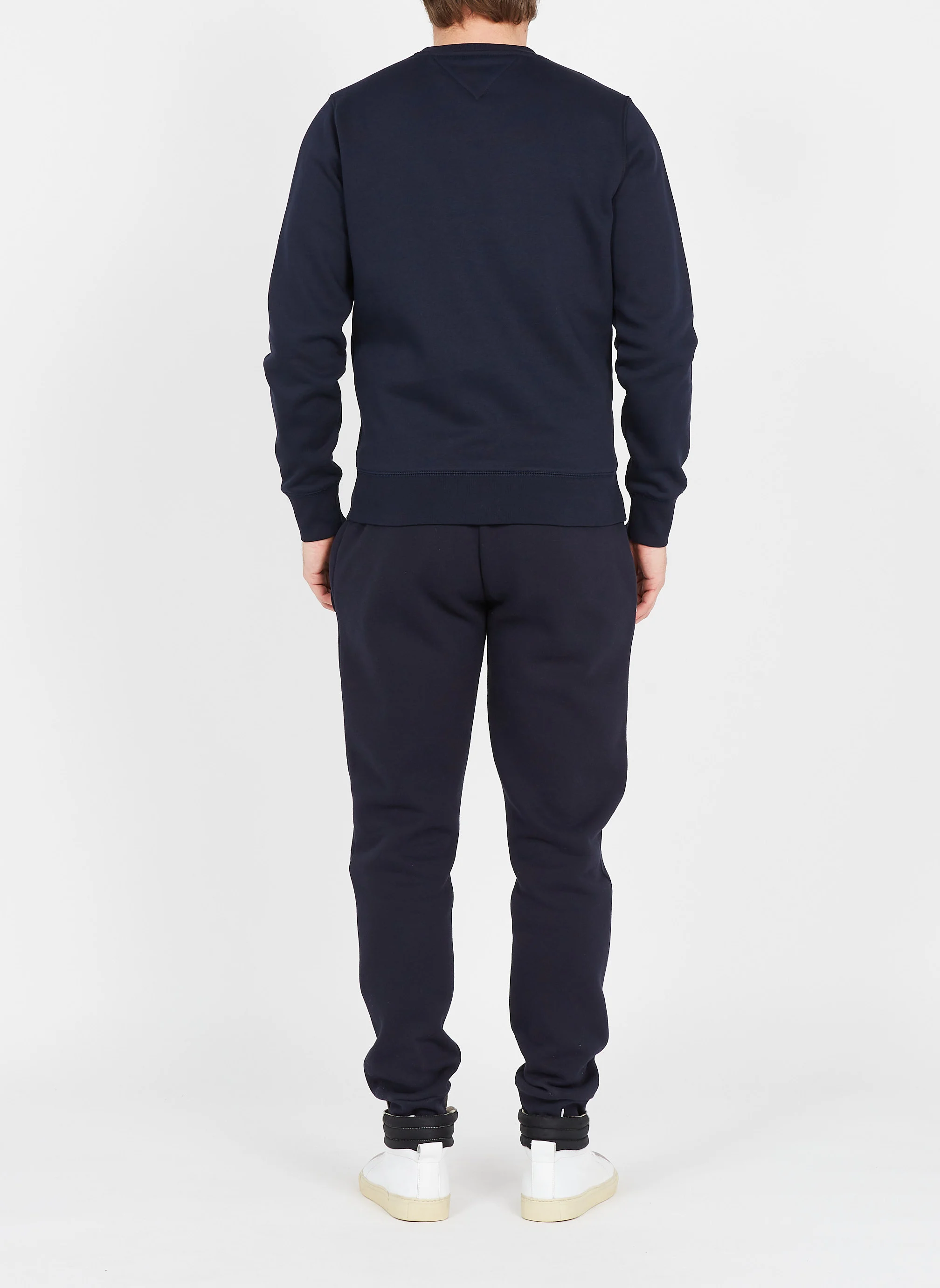 Sweat col rond regular-fit brodé en coton bio | Bleu