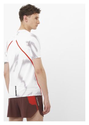 Maillot manches courtes Salomon S/Lab Speed Blanc/Rouge Homme