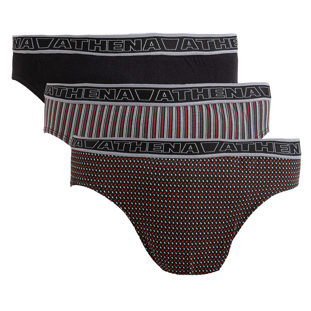 ATHENA<br>Conjunto de 3 calcinhas em puro algodão, cor Tônica