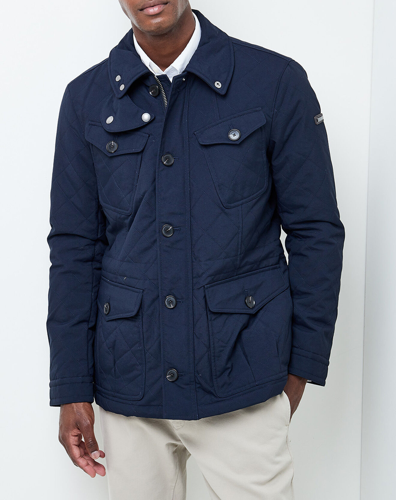 Hackett London Veste matelassée classique imperméable bleu marine
