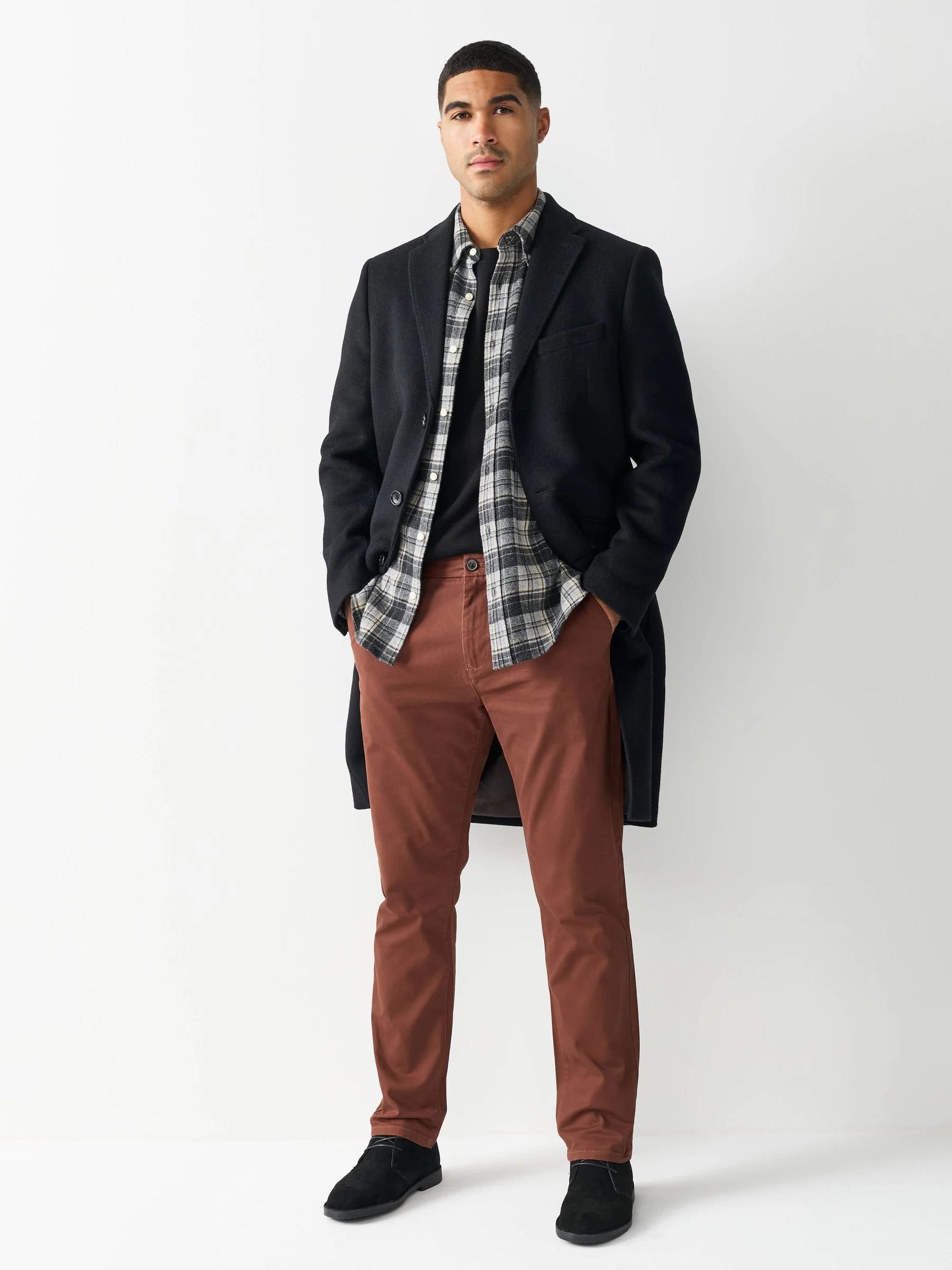 Roestbruin - Slim Fit - Stretchy chino