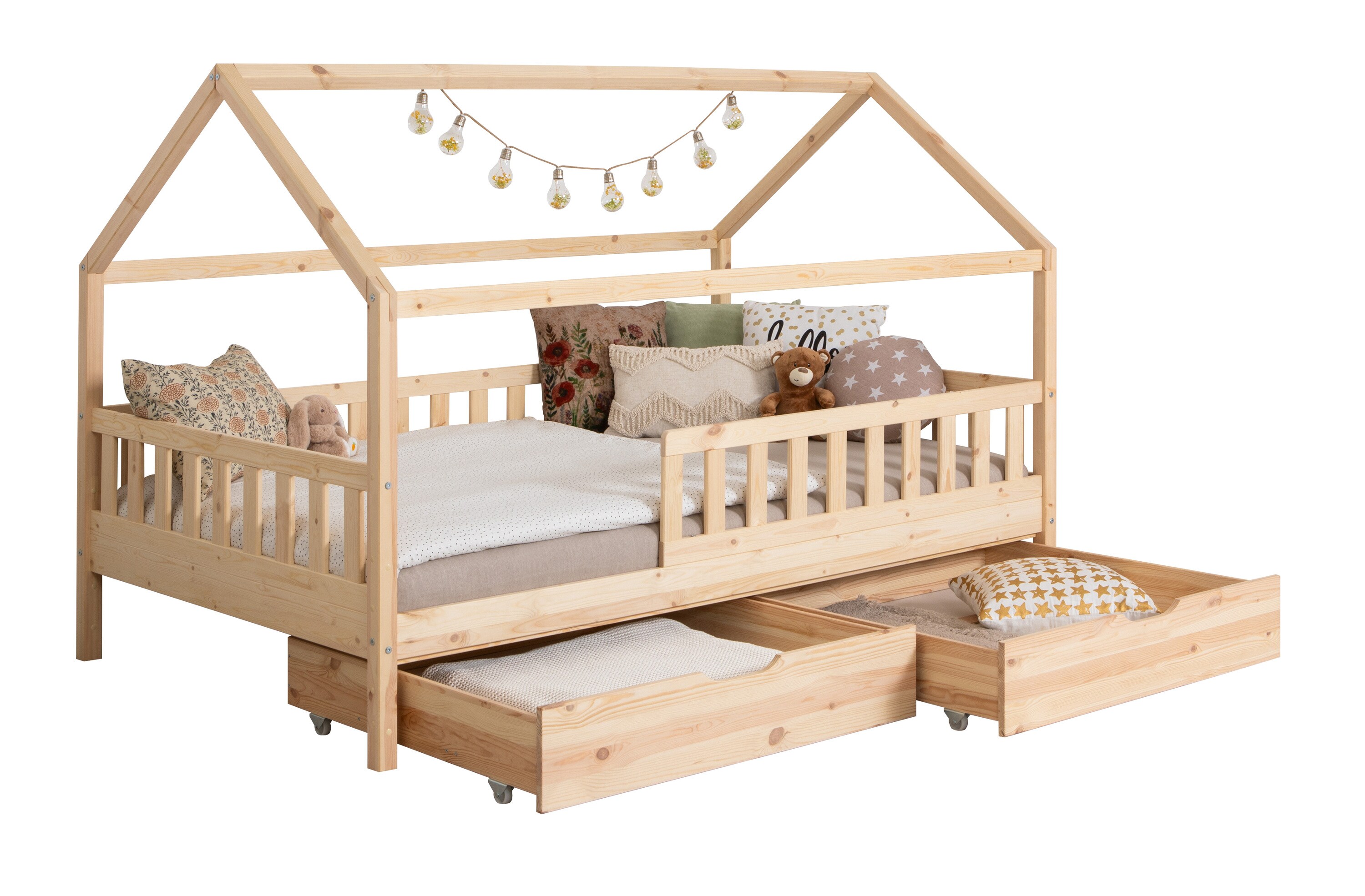 TiCAA Kinderbett Hausbett 