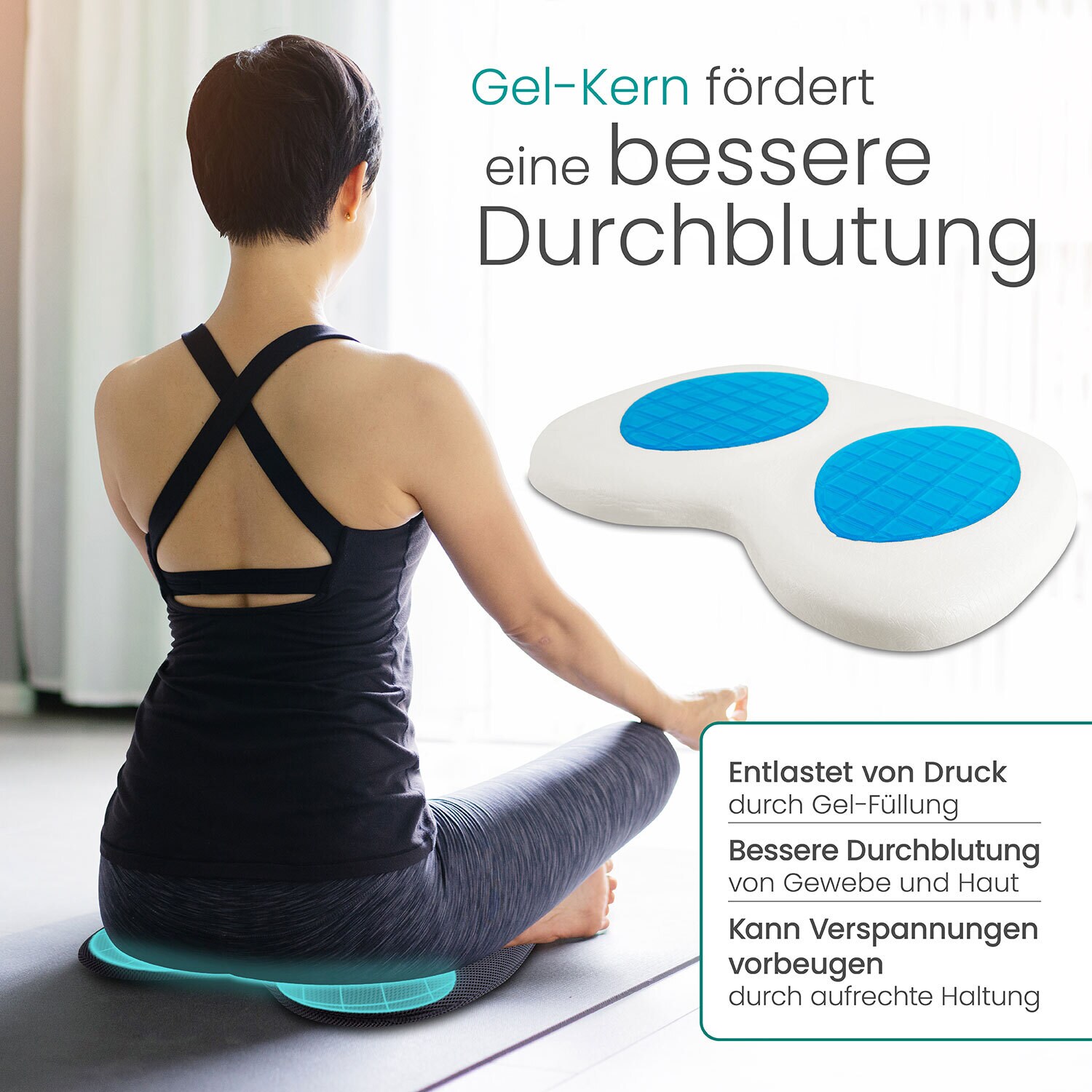 aktivshop Steißbein-Druckentlastungs-Sitzkissen aktiv mit Gel