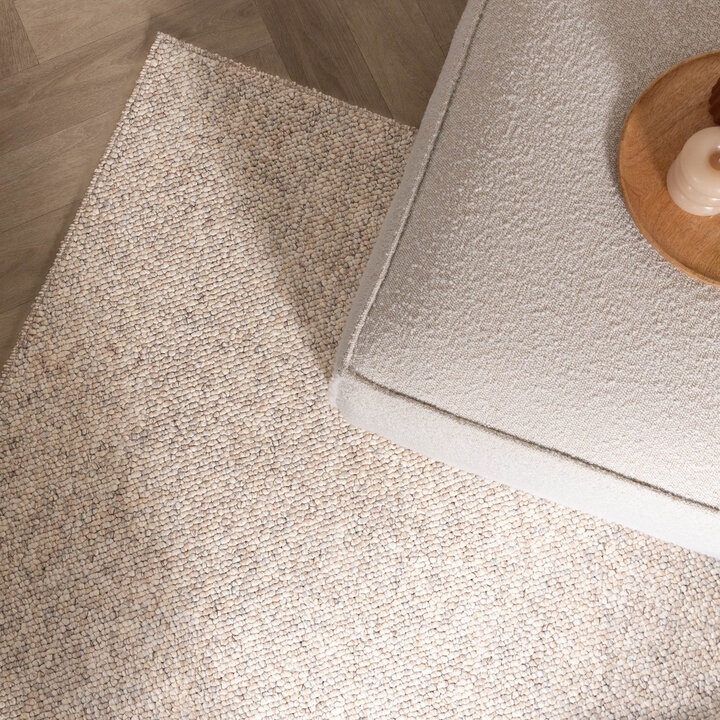 Wasbaar wollen vloerkleed - Bruno Naturel/Creme