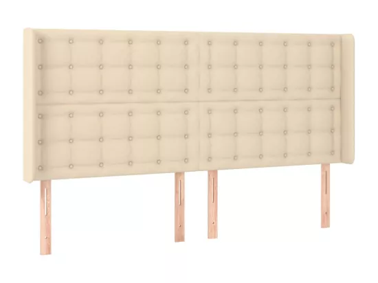 Sommier tapissier avec matelas et LED Crème 180x200 cm Tissu