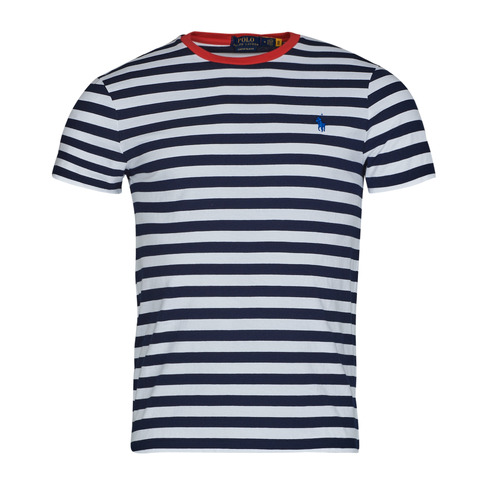 Polo Ralph Lauren - T-SHIRT AJUSTE EN COTON MARINIERE Marino / Blanco / Rojo
