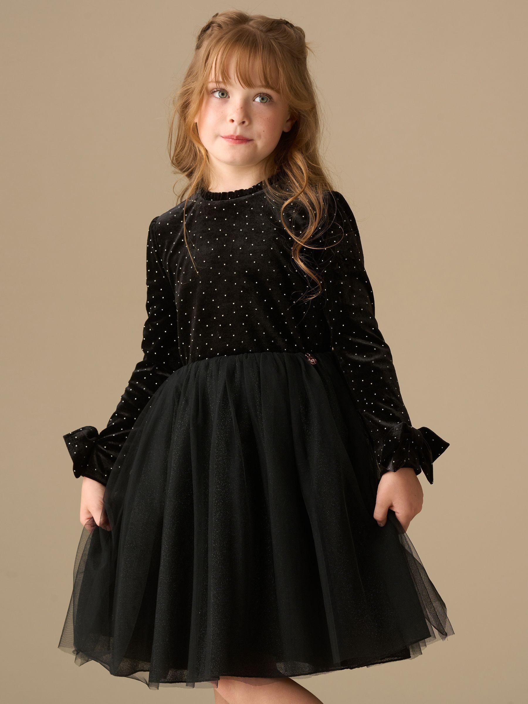 Zwart - Angel & Rocket Elsie Velvet Tulle Dress