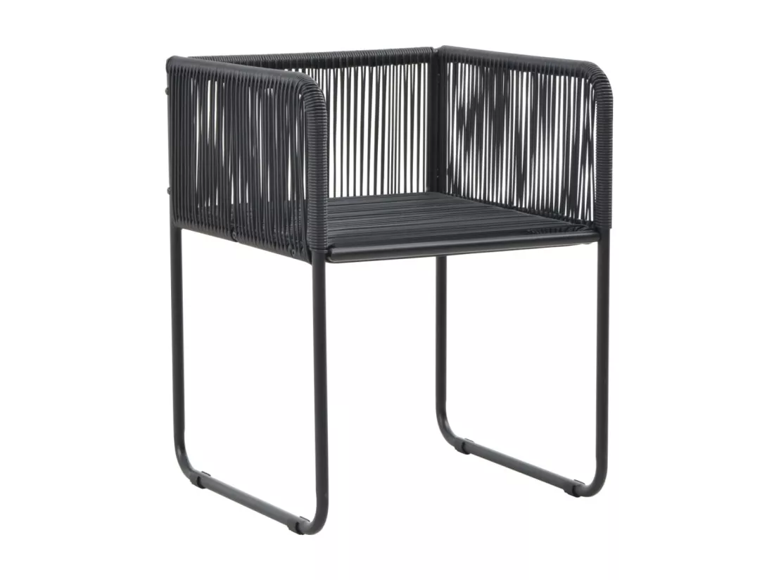 Salon de jardin 7 pcs PVC Résine tressée Noir et marron 2