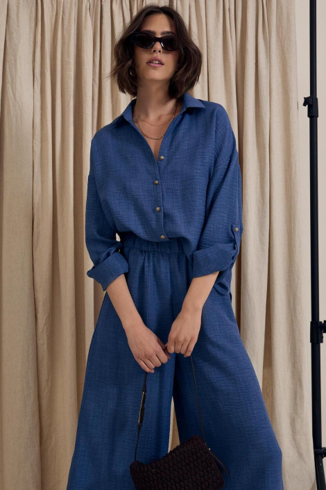 Peppercorn blauwe dames blouse