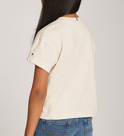 Tommy Hilfiger T-shirt - Tommy Dot Foil - HeatheRød Oat