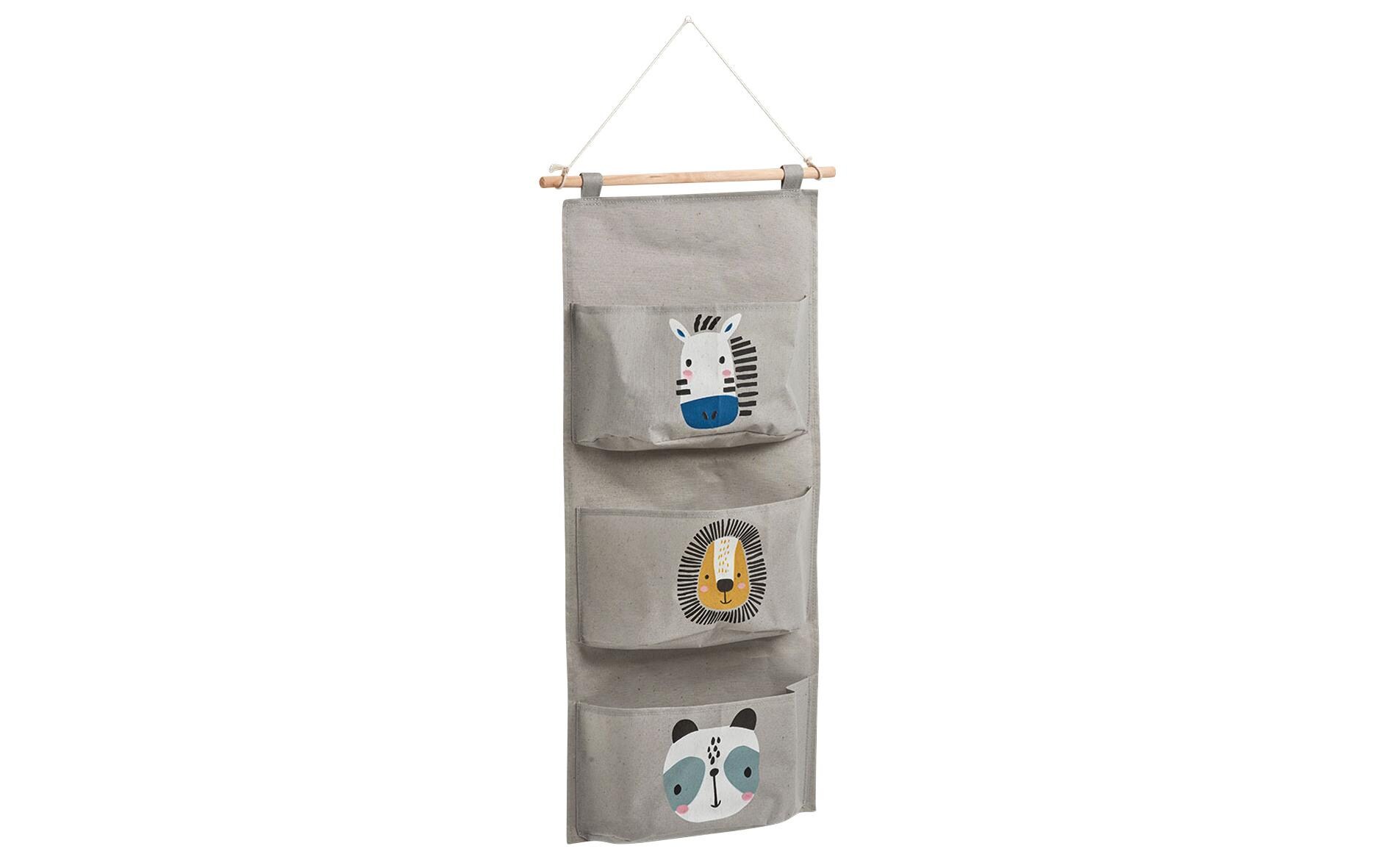 Hängematte 3 Fächer Animals 60 x 20 cmTierischer Ordnungshelfer mit 3 Fächern