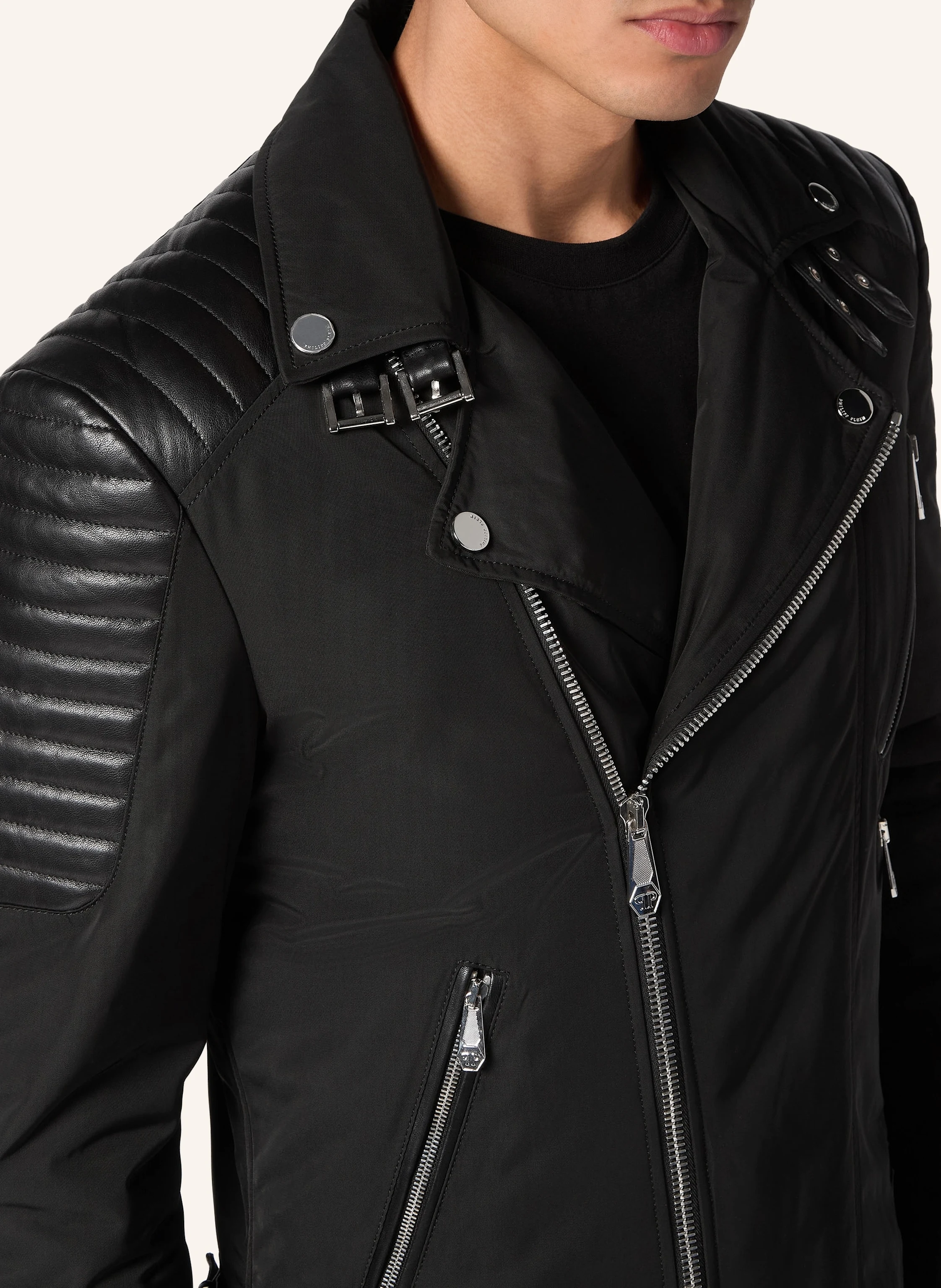 PHILIPP PLEIN Biker-Jacke mit Leder