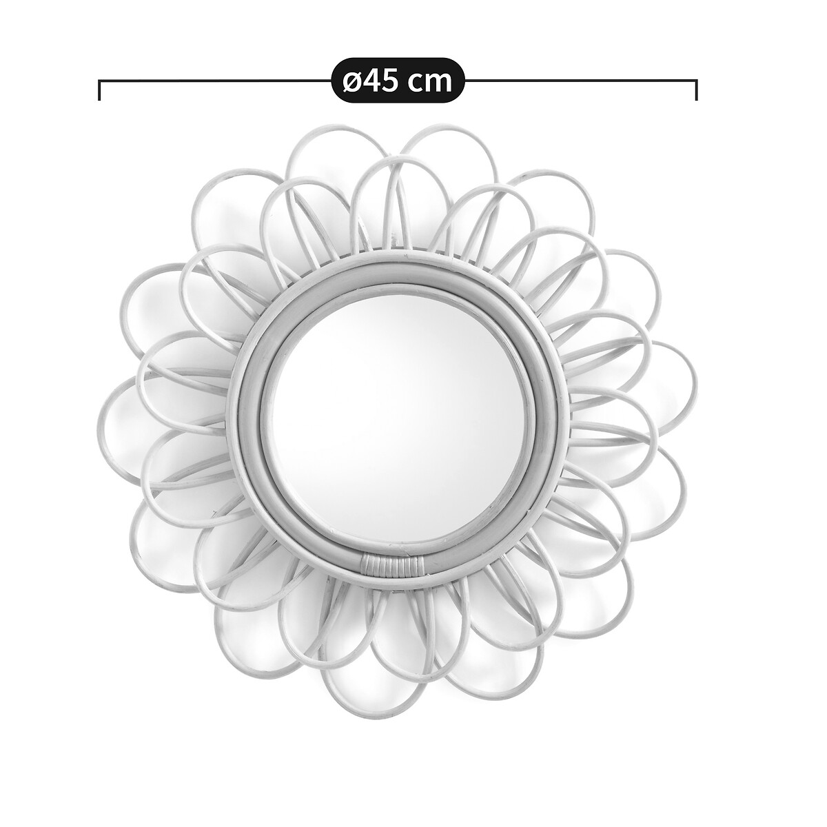 LA REDOUTE INTERIEURS<br>Espelho de vime, flor dupla, Ø45 cm, Nogu