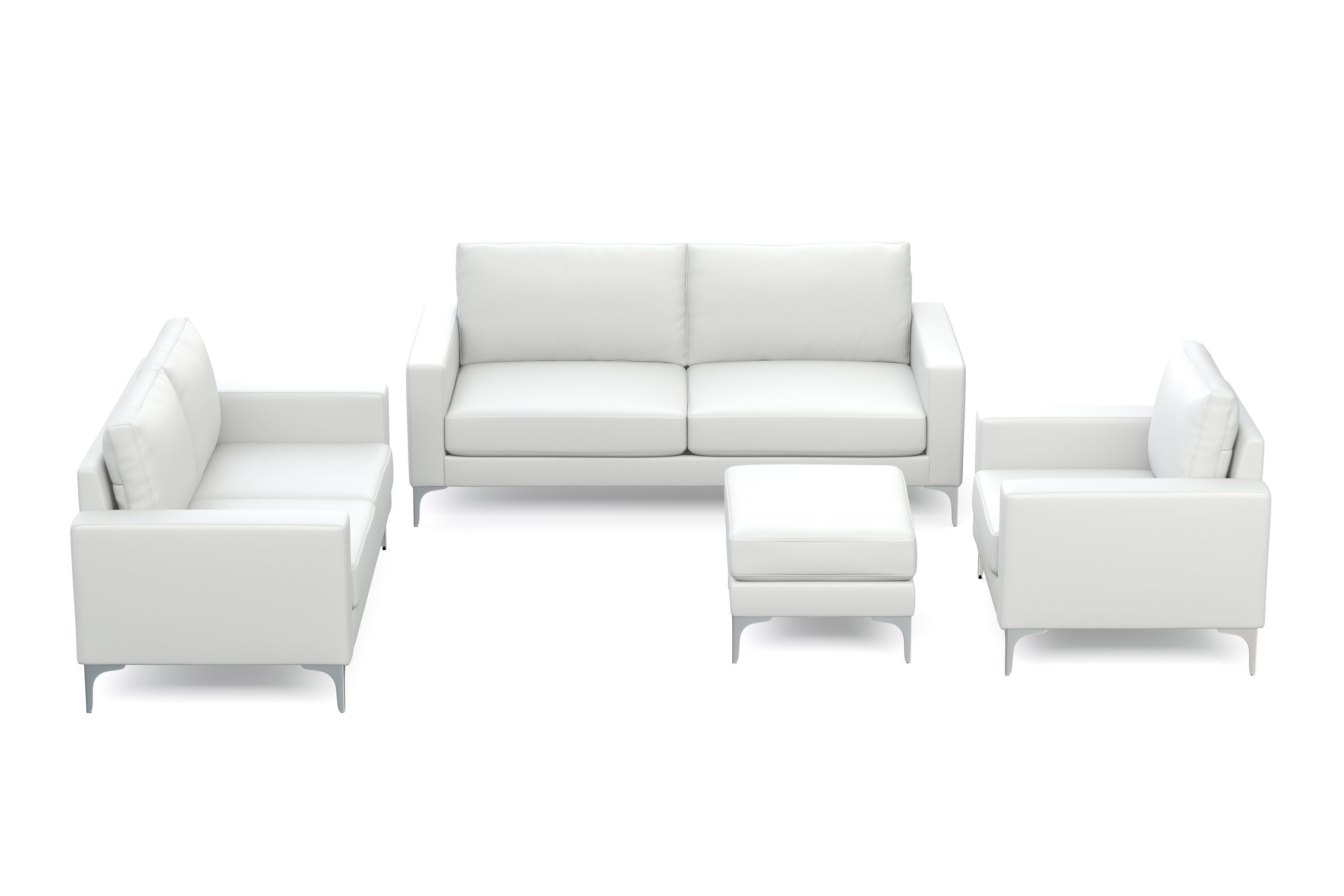Sofa Set Leder LEX weiss