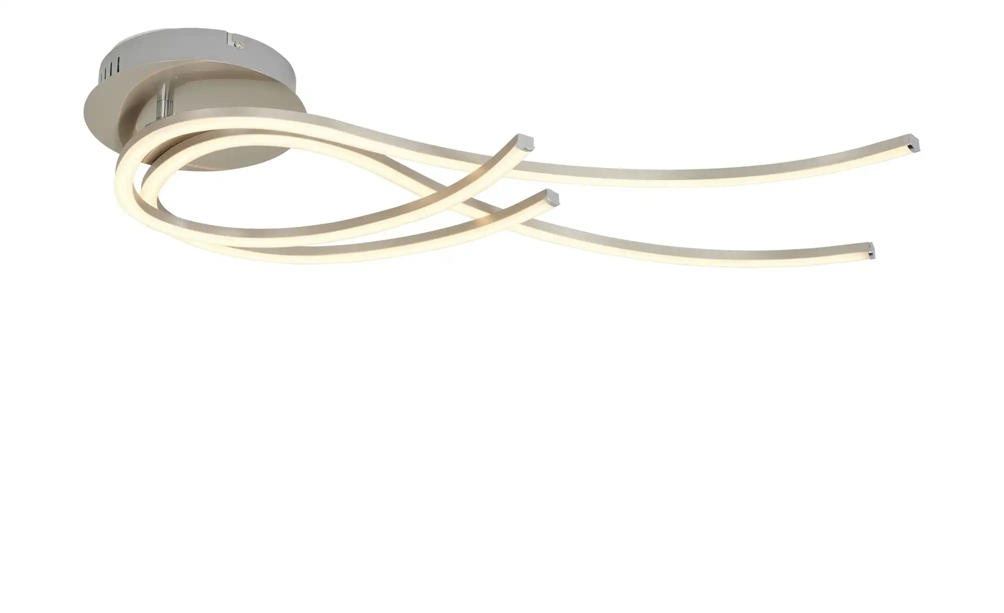 Paul Neuhaus LED-Deckenleuchte, 2-flammig, Nickel-matt, geschwungen