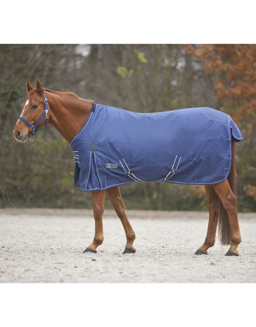 Waldhausen Regendeken Economic Met Fleece Blauw&Wit - Stalbenodigdheden