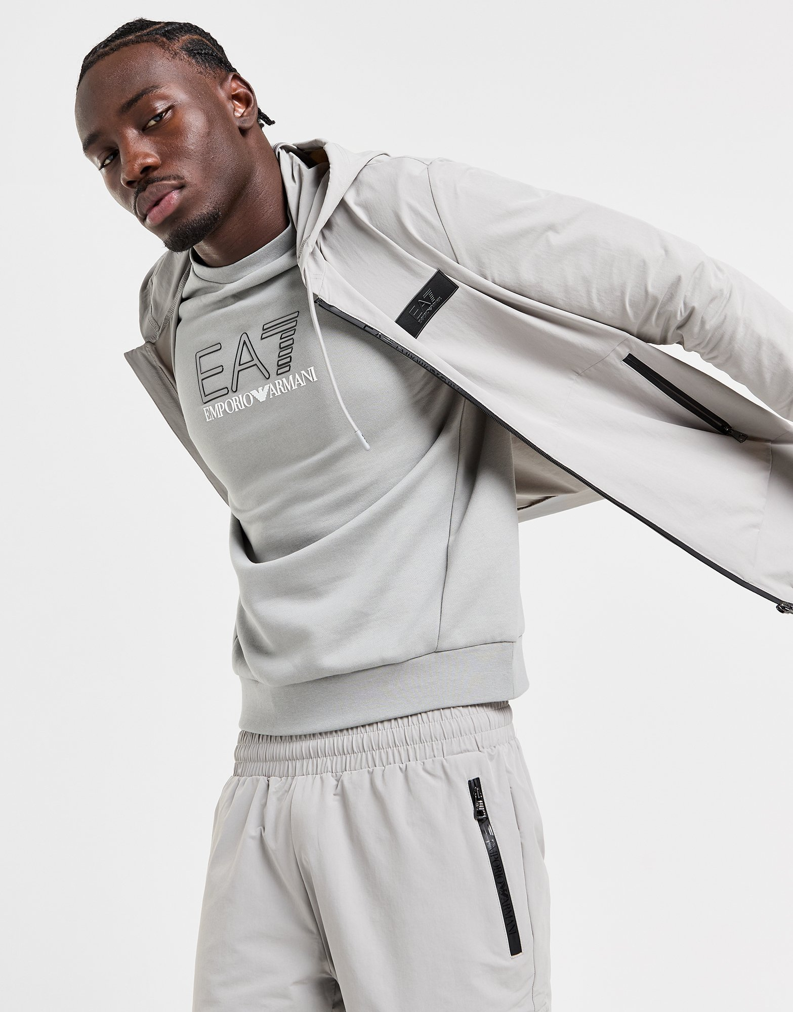 Emporio Armani EA7 Sweat à Capuche Zippé Tech Homme
