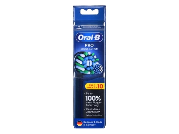 Oral-B Cross Action Tannbørstehoveder - Svart - 10-pakning