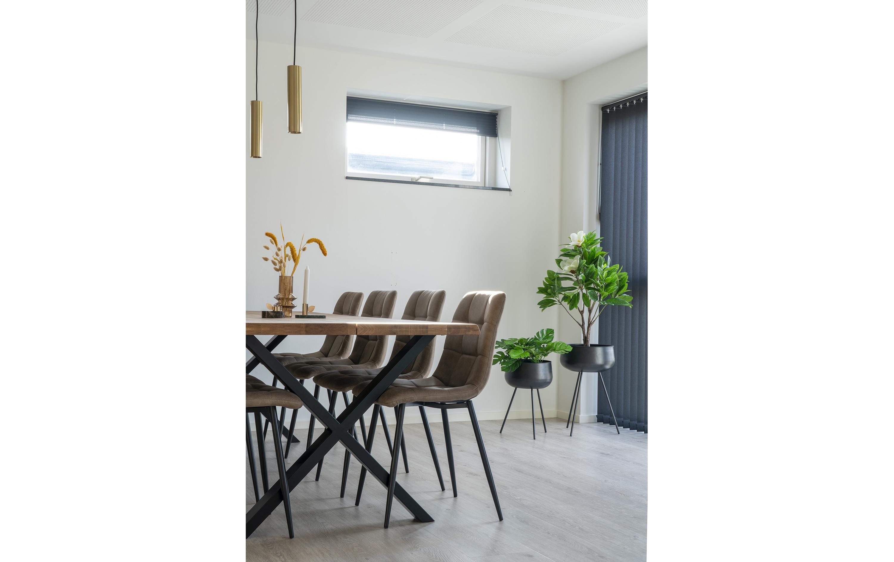 Stuhl Middelfart 2 Stück, 86 x 55 cm, Hellbraun/Schwarz<br>Stabile Esszimmerstühle