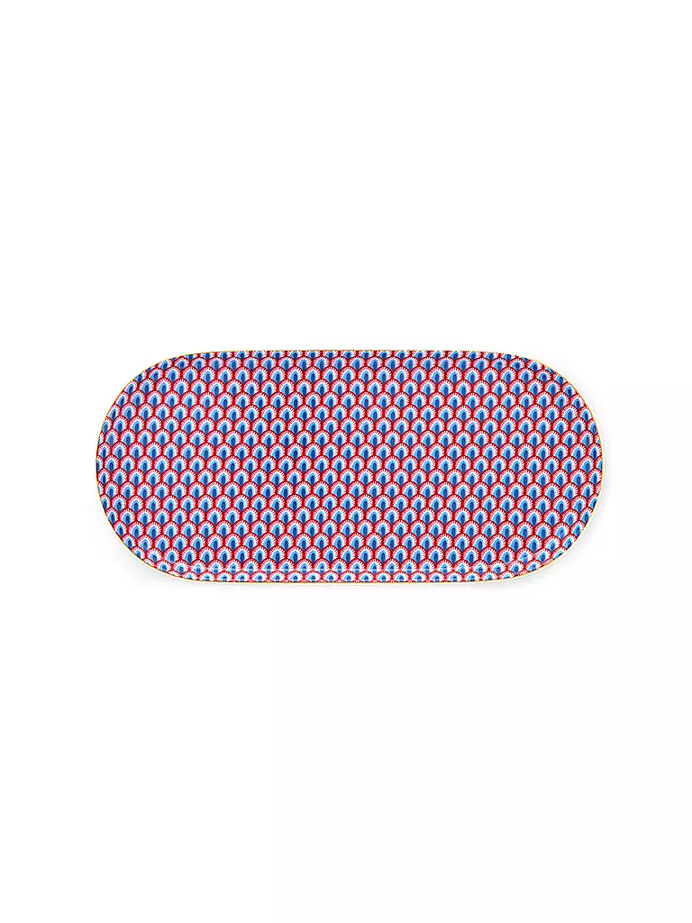 PIP STUDIO Platte klein 25x12cm FLOWER FESTIVAL Red Light Blue hellblau